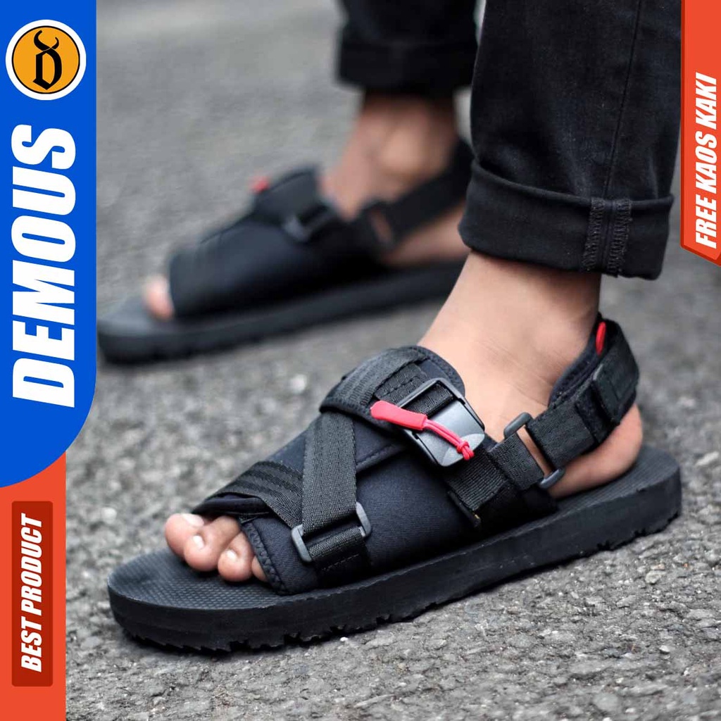 DEMOUS DOMOE Sepatu Sandal Traveling Gunung Pria Hitam