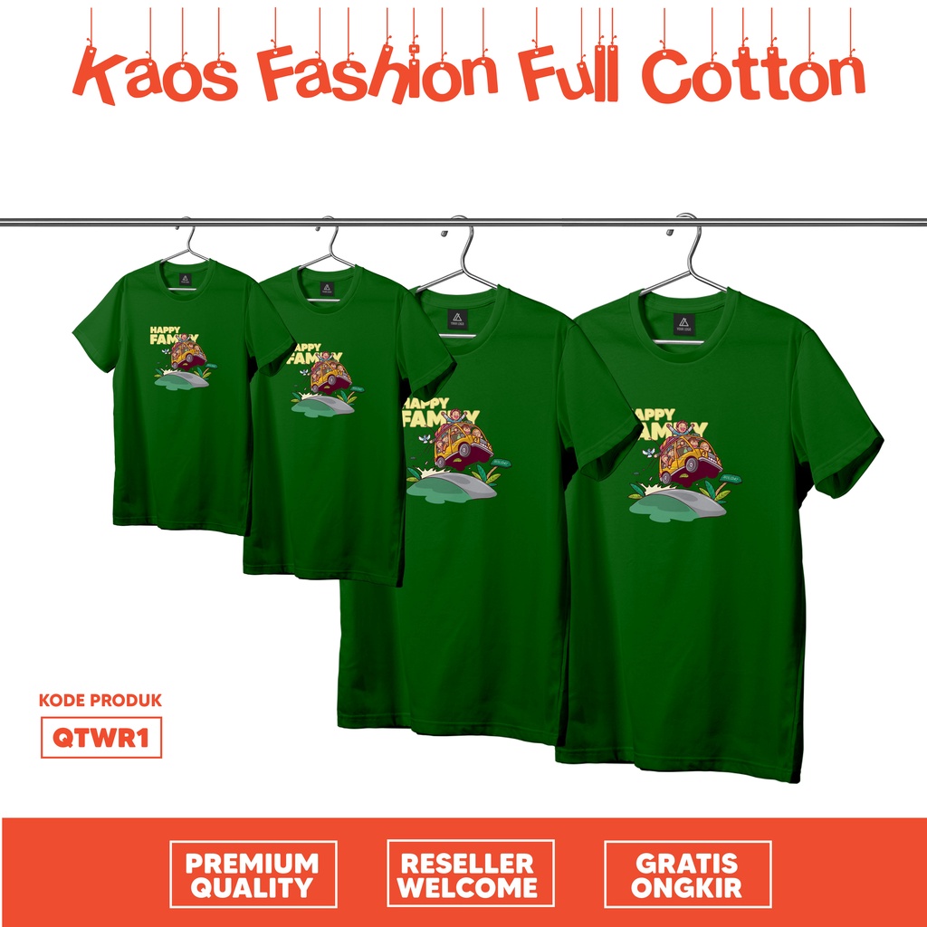 [KAOS] COUPLE HAPPY FAMILY BUS TOUR QTWR1 COTTON COMBED BEST QUALITY PREMIUM