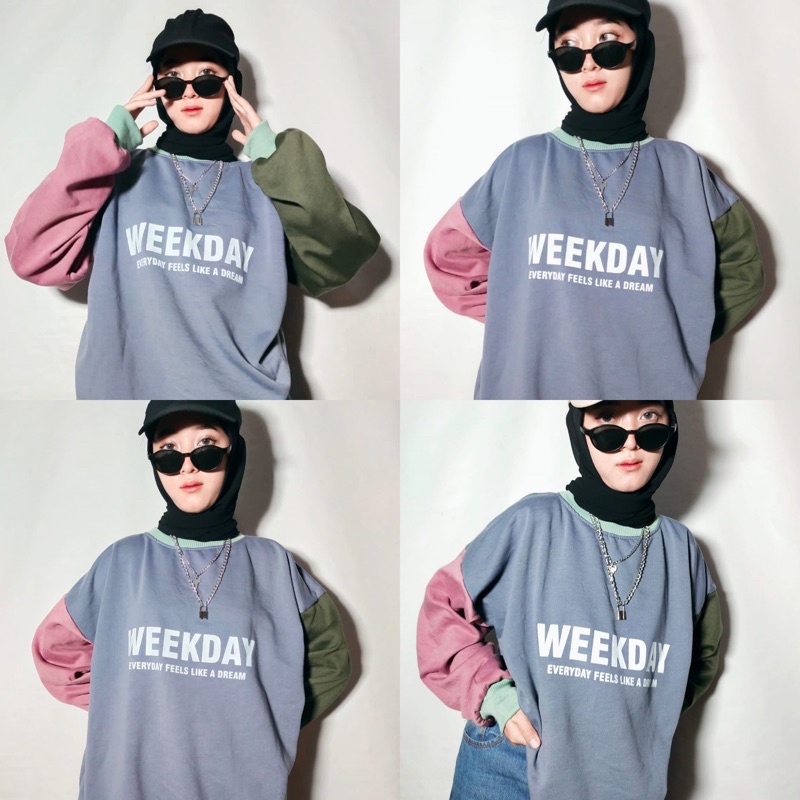 WEEKDAY SWEATER WANITA OVERSIZE | CREWNECK MURAH KEKINIAN