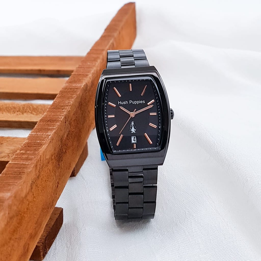 Jam Tangan Wanita Cewek Hush Puppies Rantai Oval Tanggal Aktif HP 2847