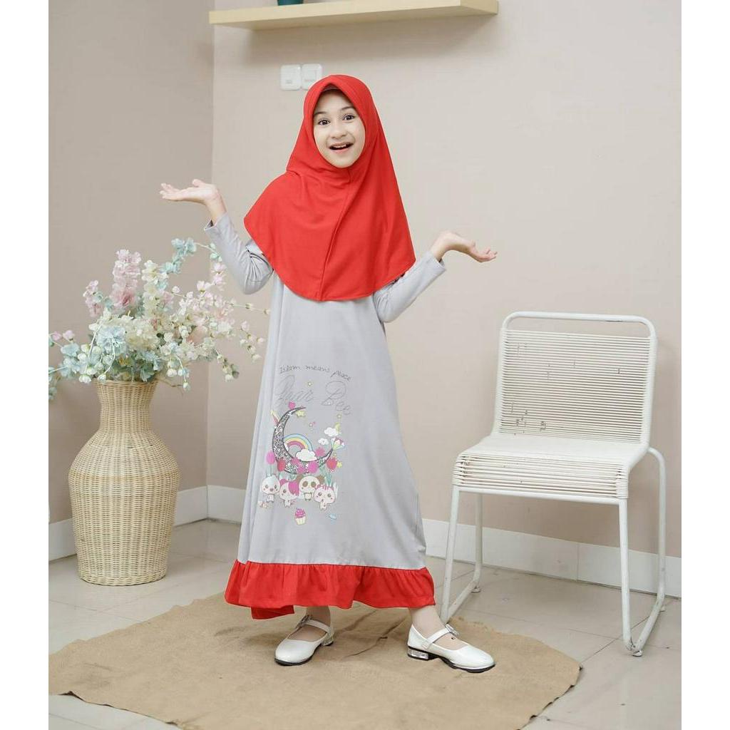 GAMIS ANAK CUTE SERIES FREE KERUDUNG USIA 2-10 TAHUN