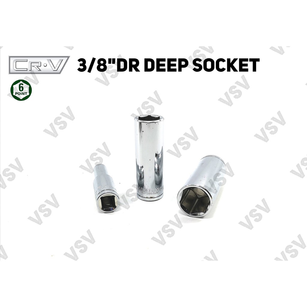 Gestar 3/8&quot;DR kunci Deep Sok 17mm 18mm 19mm 6PT Kunci Sock Kunci Shock Deep Socket