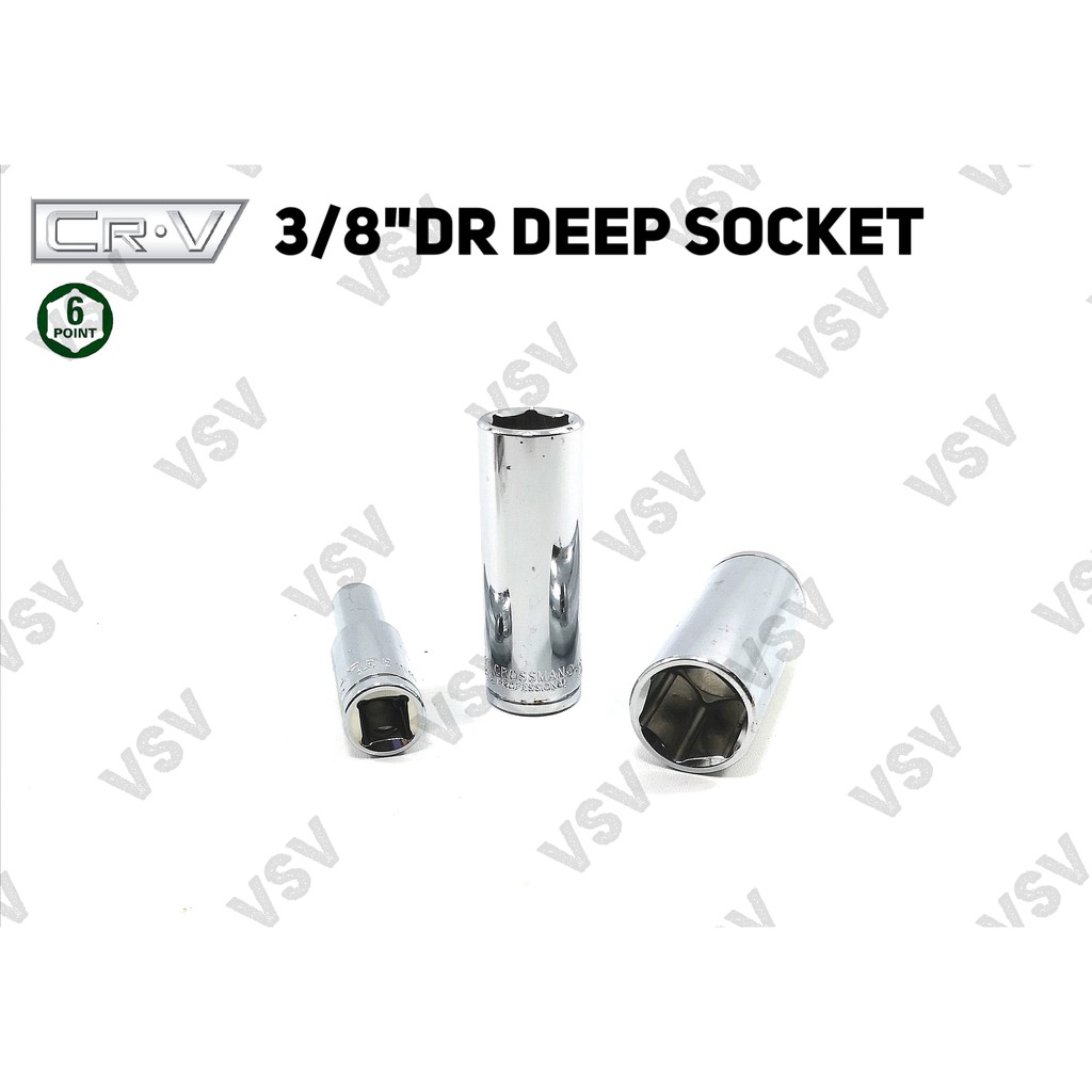 Gestar 3/8&quot;DR kunci Deep Sok 13mm 14mm 6PT Kunci Sock Kunci Shock Deep Socket