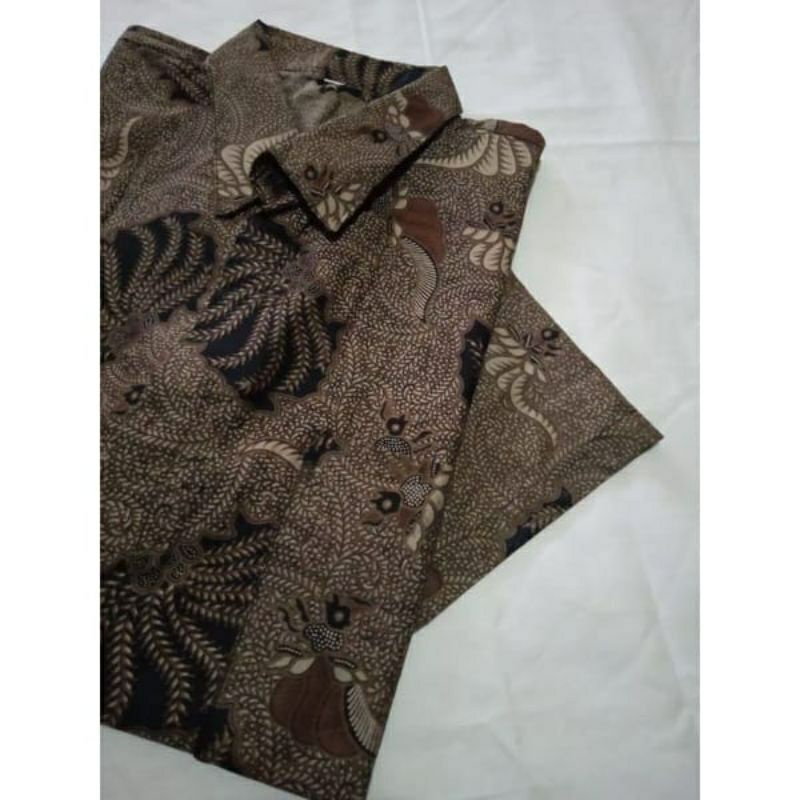 Batik Pria Lengan Panjang Gus Azmi BATIK AZMIL HRB026 motif KERATONAN Kode 002 size M L XL XXL Regul