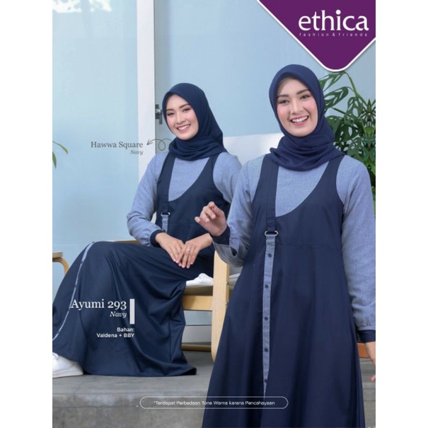 COD GAMIS AYUMI 293 Navy size S  - Dress Terbaru Model Trendy Kekinian Viral Original ETHICA
