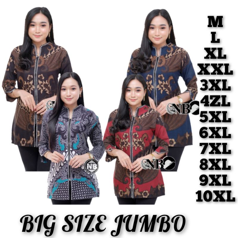 ATASAN BLOUSE BATIK WANITA MODERN BIG SIZE JUMBO M.L.XL.XXL.3XL.4XL.5XL.6XL.7XL.8XL.9XL.10XL