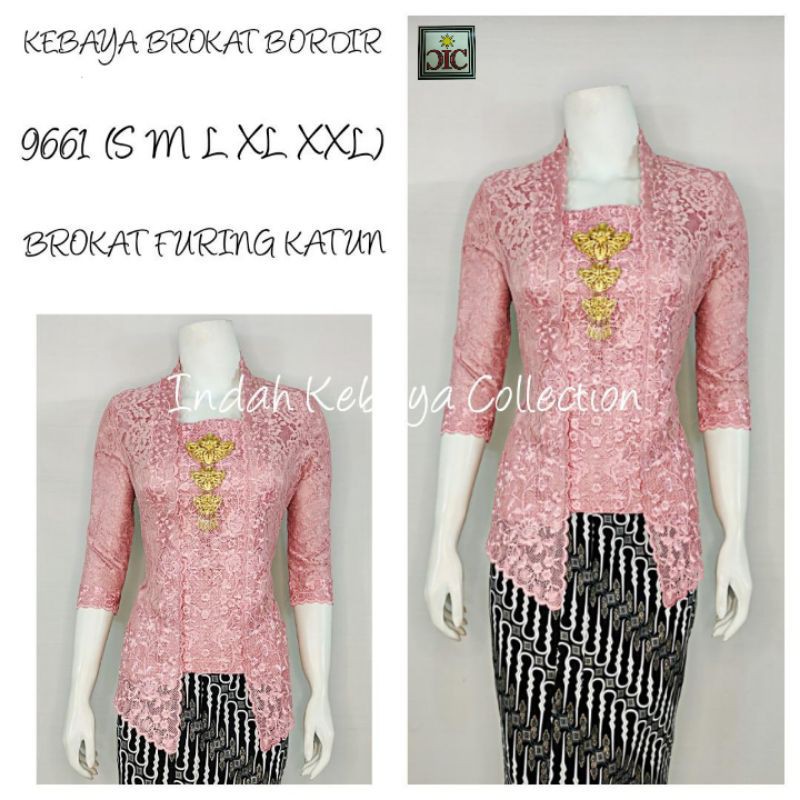 KTR Indah KEBAYA BROKAT BORDIR KUTUBARU MODERN LENGAN 7/8 BORDIR SENADA Furing Katun S M L XL XXL