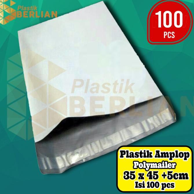 

$$$$] Plastik Amplop Packaging Polymailer Polybag 35x45 isi 100 White
