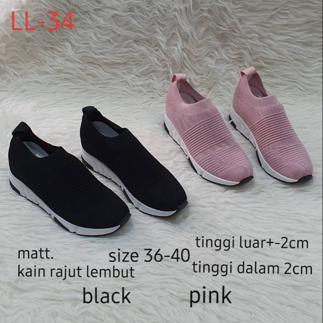 Sepatu sneaker wanita import tanpa tali LL-34