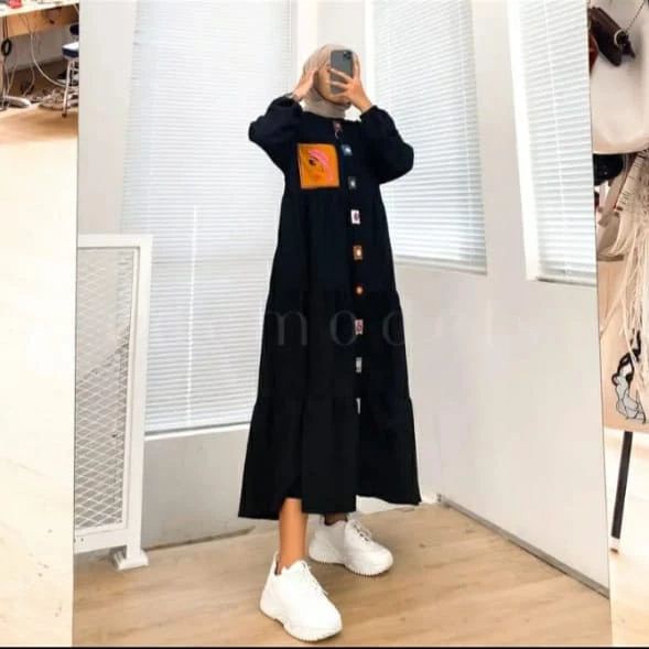 LOLY MIDI DRESS BL KATUN RAYON MIX SABLON BAJU MIDI DRES TERBARU KEKINIAN COCOK UNTUK SEGALA AKTIVITAS DAN KONDAGAN BAJU DRES 2022