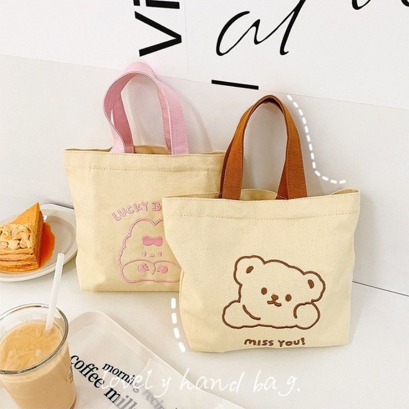 NAOMI - Maggie Tote Bag Canvas Import Anak Lucu Tas Anak Selempang Cute Bag Kids Girls Bag Korea Anak Perempuan