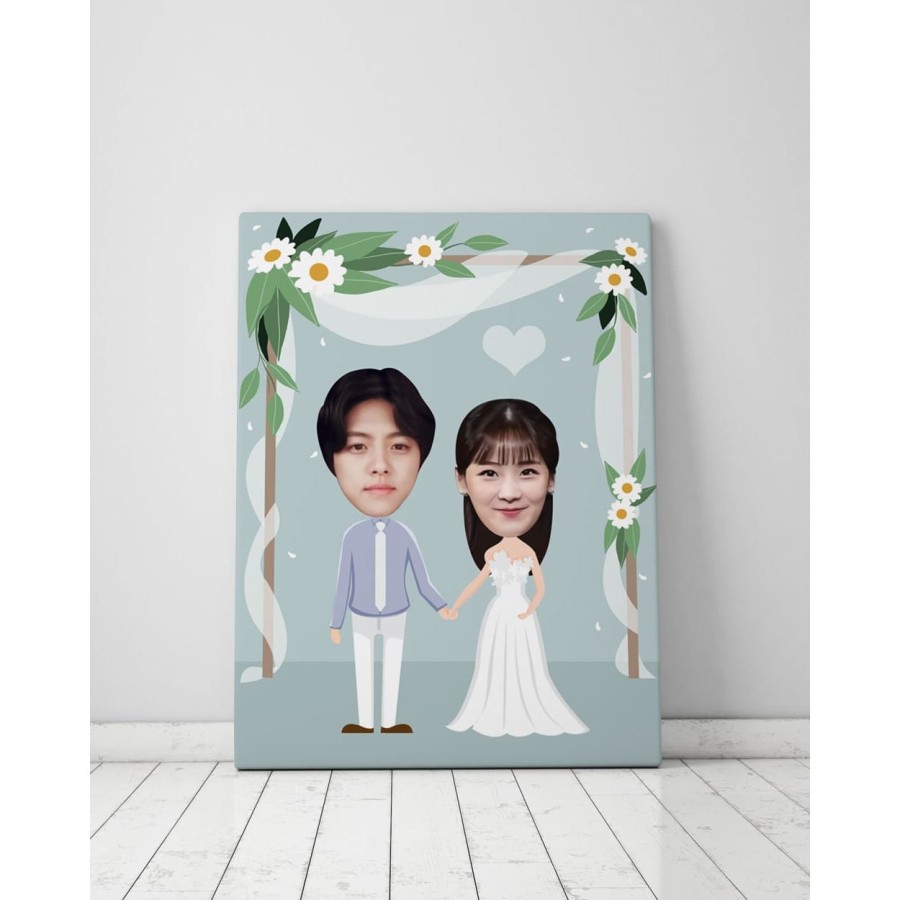 

Kanvas foto karikatur ilustrasi wajah kado pernikahan wedding hadiah valentine - kado pacar 18
