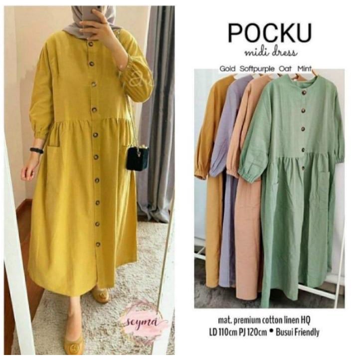 pocku mideya midi dress