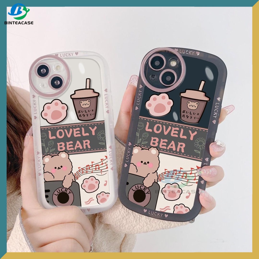 Casing TPU Realme 5 5i 6i C3 C35 C21Y C25Y C21 RealmeC11 2021 C25 C15 C12 C2 Motif Beruang Teh Susu