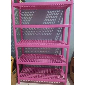 ✪ ( 5 susun ) Rak Plastik Tingkat Sepatu Sendal ➥