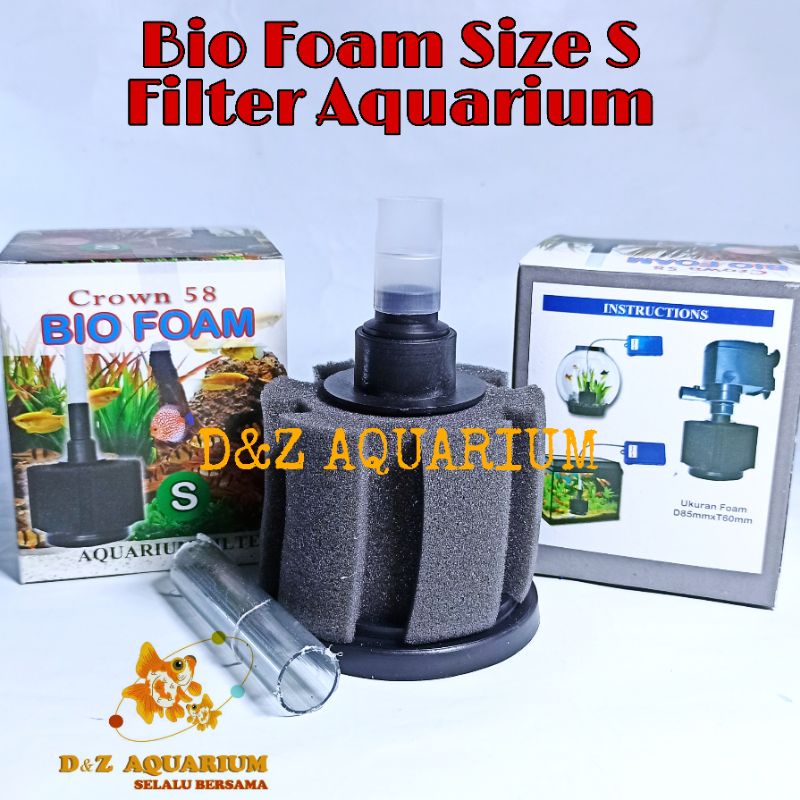 Bio Foam S Filter Crown Aquarium Kecil Bulat Penyaring Kotoran Ikan