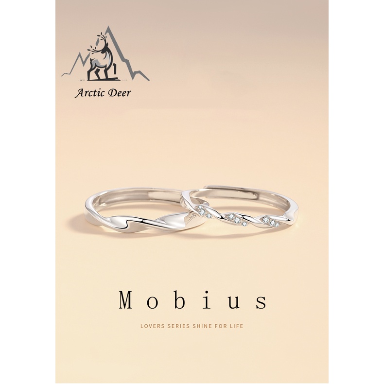 Cincin couple-Mobius cincin pasangan cincin titanium Original Arctic Deer