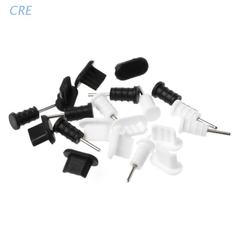 Cre 10 Set Alat Pelepas SIM Card + Port Charging Micro USB + Jack Earphone 3.5mm Anti Debu Untuk Android