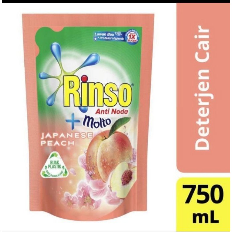 Rinso cair japanese peache refil 750 ml