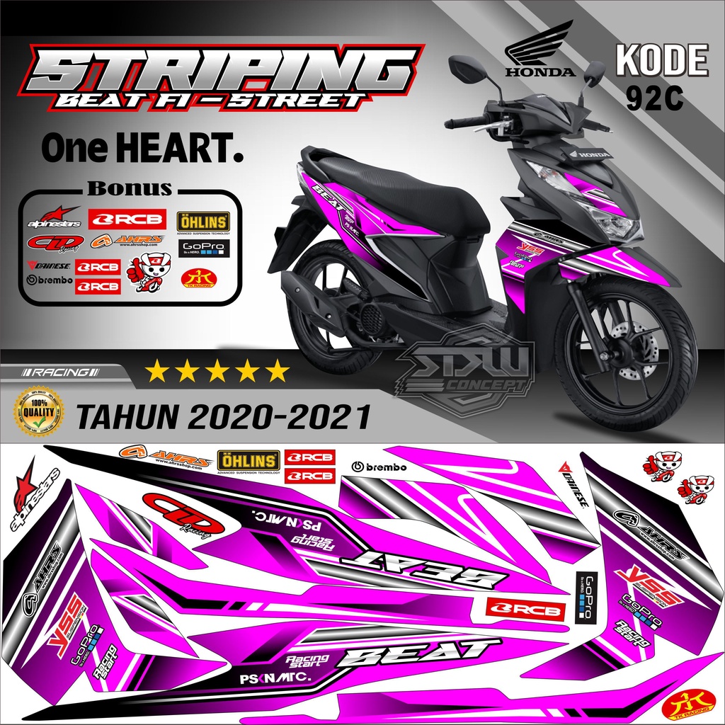 Striping Beat New Stiker Lis Motor Beat New Variasi kode 92