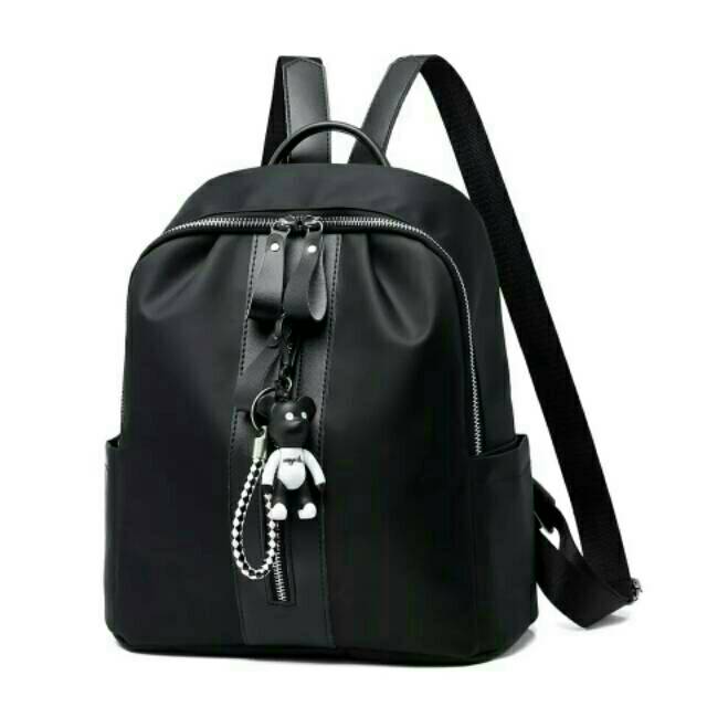 JS_TAS RANSEL ANTI AIR BACKPACK WANITA HITAM MOTIF PANDA KOREA KULIAH SEKOLAH KERJA TA126B5 STEIN