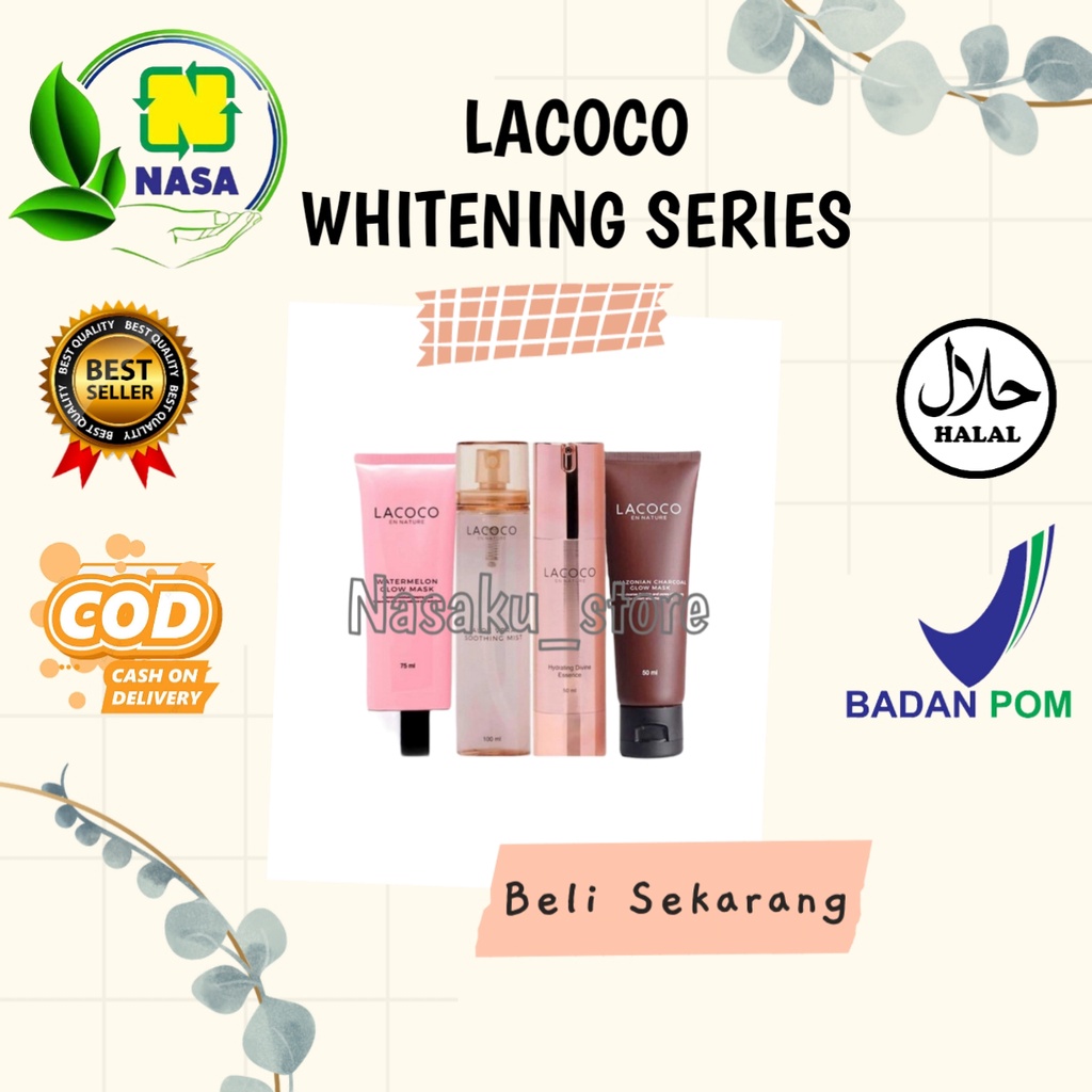 Lacoco Whitening Series Original Nasa Paket Perawatan Wajah Memutihkan Wajah