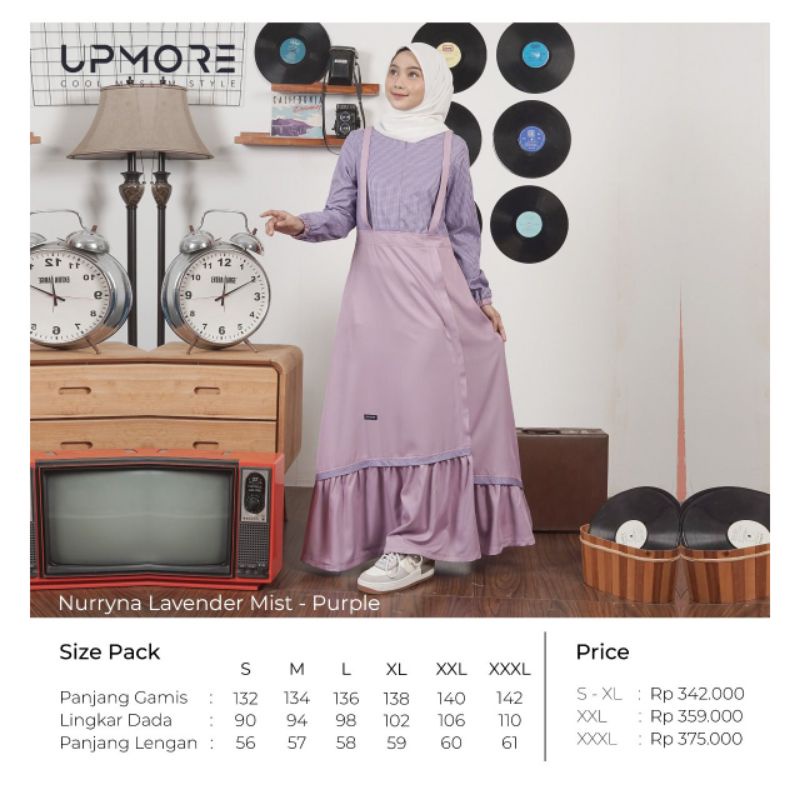 GAMIS UPMORE NURRYNA LAVENDER MIST PURPLE NURYNA NURRINA NURINA