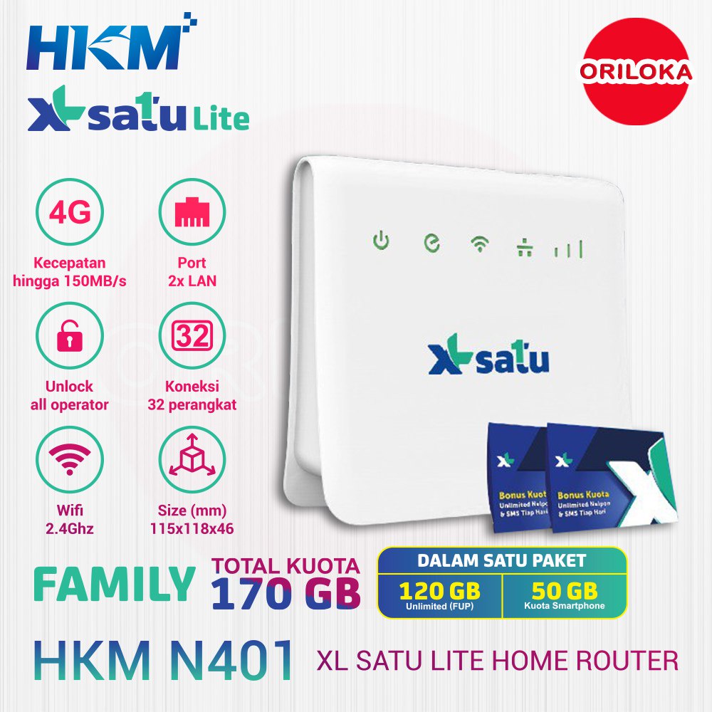 Modem wifi Router HKM N401 XL Satu Lite 4G LTE - Unlock All Operator