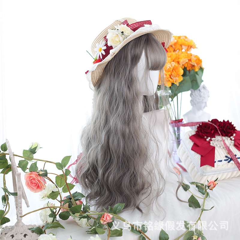 WDA-30 wig daily jepang korea kpop panjang mermaid curly natural rambut palsu