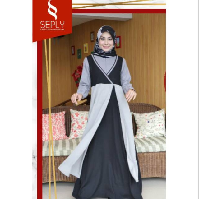 SEPLY | DRESS GAMIS MUSLIMAH GISSEL 124 NAVY D20P