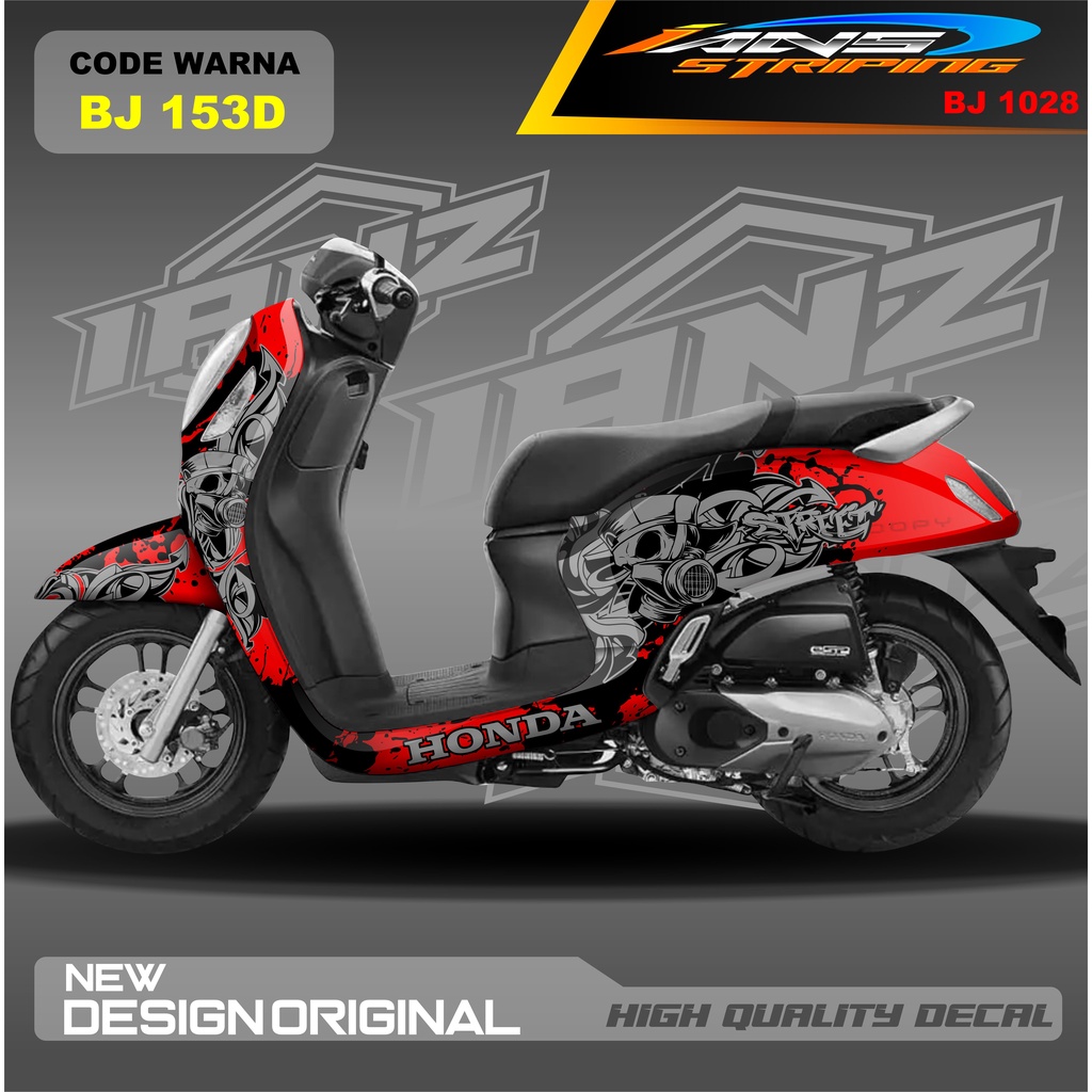 DECAL STICKER SCOOPY FULL BLOK MOTOR / STICKER DECAL  HONDA SCOOPY FULL BODY / STICKER VARIASI SCOOPY TERBARU  / STICKER SCOOPY