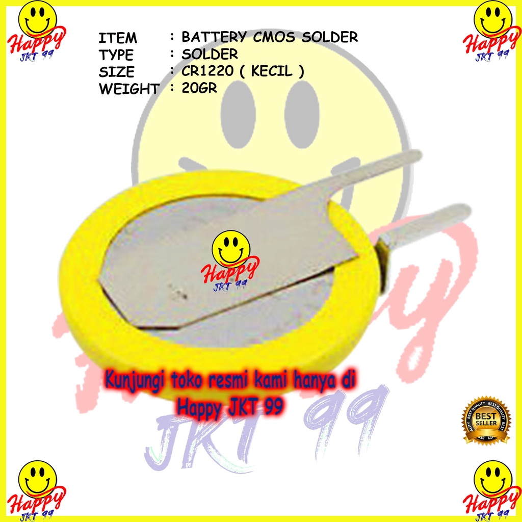 [ HAPPY JKT 99 ] BATTERY CMOS SOLDER UNIVERSAL BATRE BATERAI CIMOS BIOS 3V CR1220 2 KAKI KECIL NOTEBOOK LAPTOP