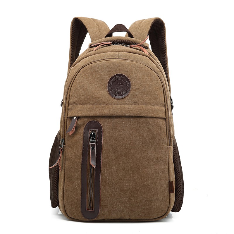 Original POSO PS-212 Brown - Vintage Retro Unisex Backpack Canvas Large Capacity Bag Leisure