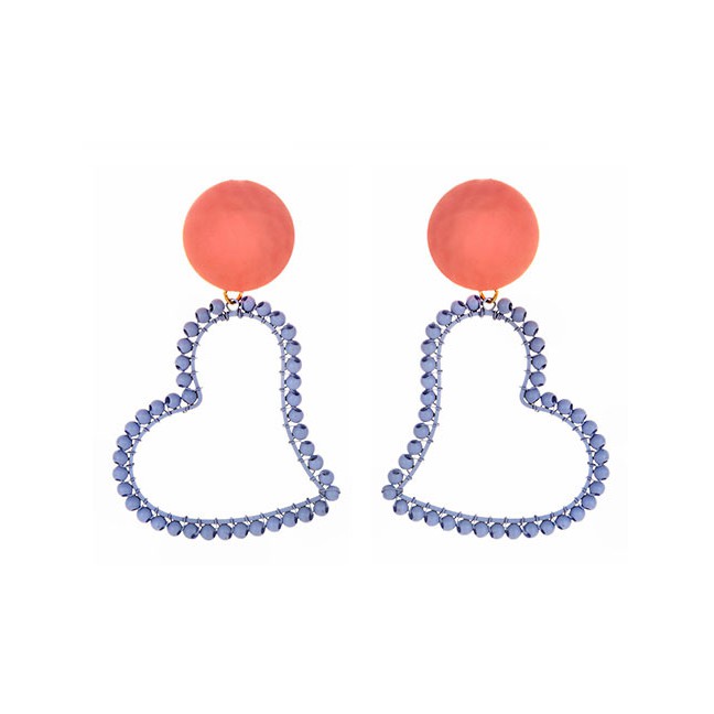 LRC Anting Tusuk Fashion Alloy Resin Love Earrings F6652X