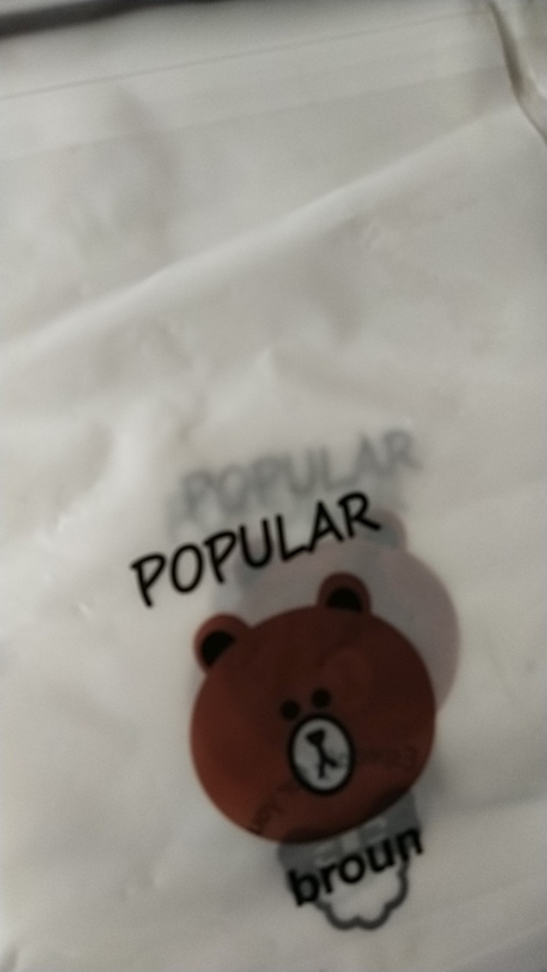 Tas Penyimpanan Waterproof Motif Beruang Coklat Kantong Transparan