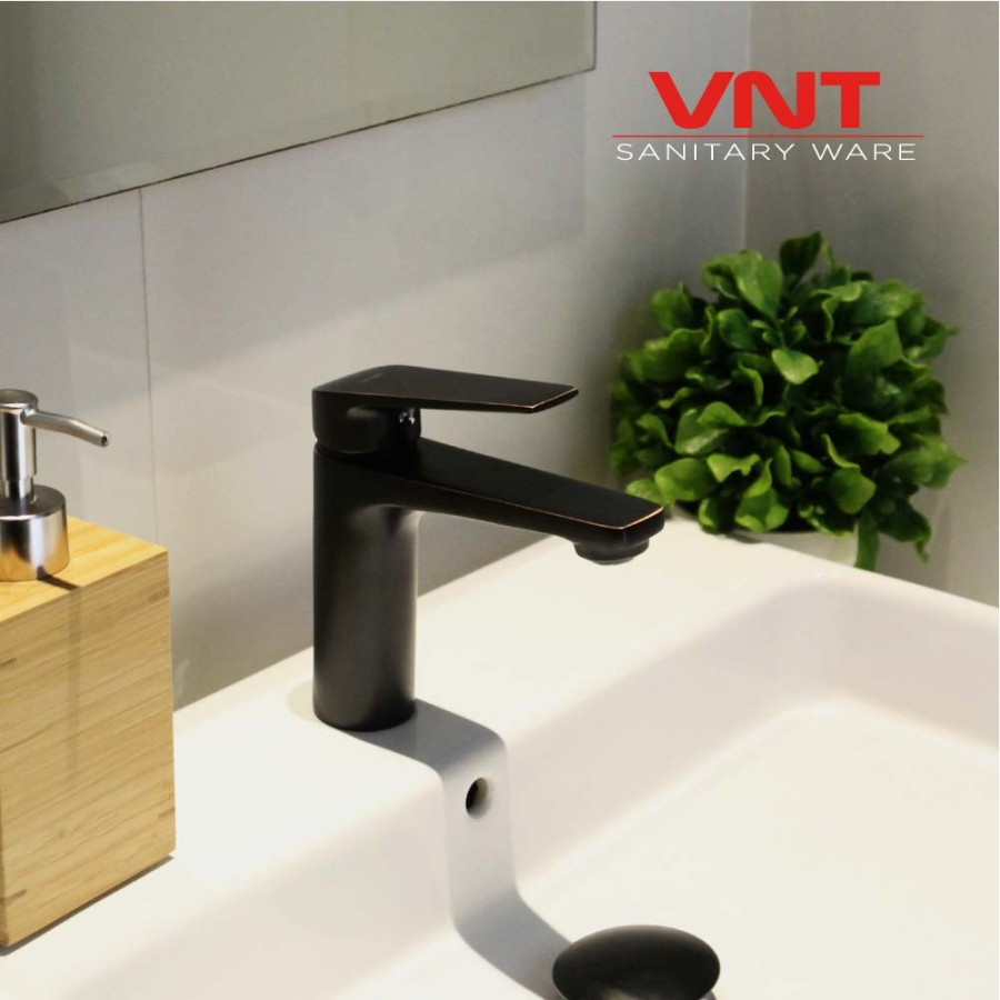 Kran Wastafel Hitam Doff Hot &amp; Cold Keran Minimalis Black Basin Faucet