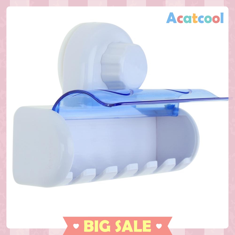 6 Racks Suction Cup Dust-proof Toothbrush Holder Bathroom Wall Storage Hook