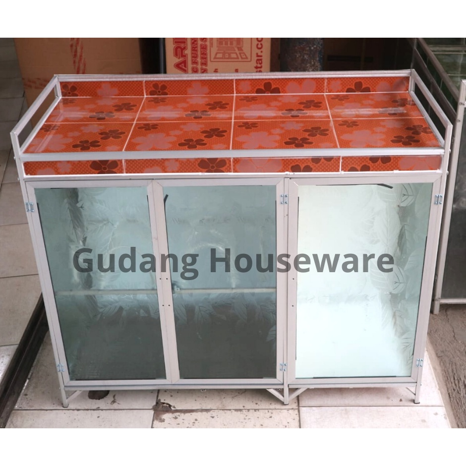 Rak Kompor KramikKaca 3Pintu | Rak Kompor | Rak piring Modern | Lemari Piring | Lemari Serbaguna | R