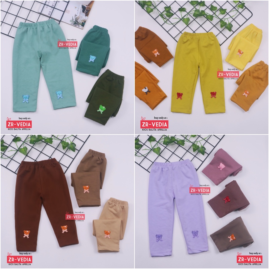 Legging Boneka uk Bayi - 4 Tahun / Premium Pants Polos Panjang Bahan Kaos Anak Perempuan Leging Lejing Laging Tebal