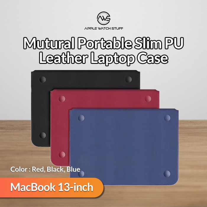 Mutural Portable Slim PU Leather Laptop Sleeve Case for 13.3 inch