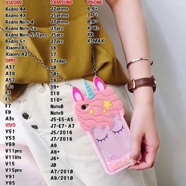 Unicorn Jelly Watercase iPhone Oppo Vivo Xiaomi Samsung V15 V11 S10plus Y91 F7 F9 J7 J5 J2 prime pro