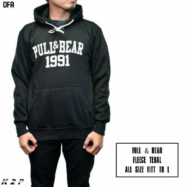 hoodie pull and bear black original premium