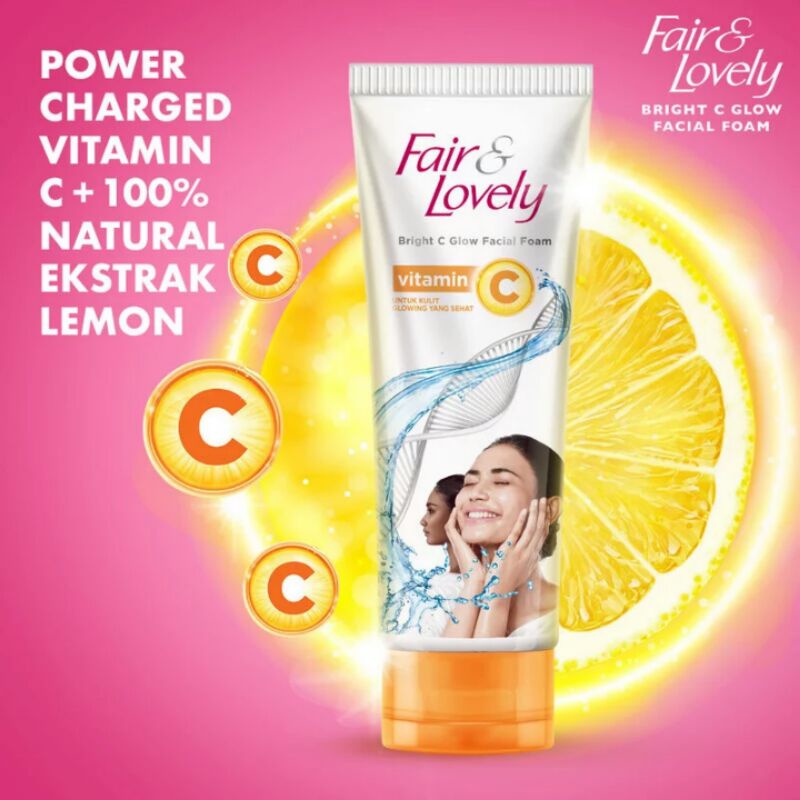 GLOW &amp; LOVELY Facial Wash Bright C Glow 100g Kuning