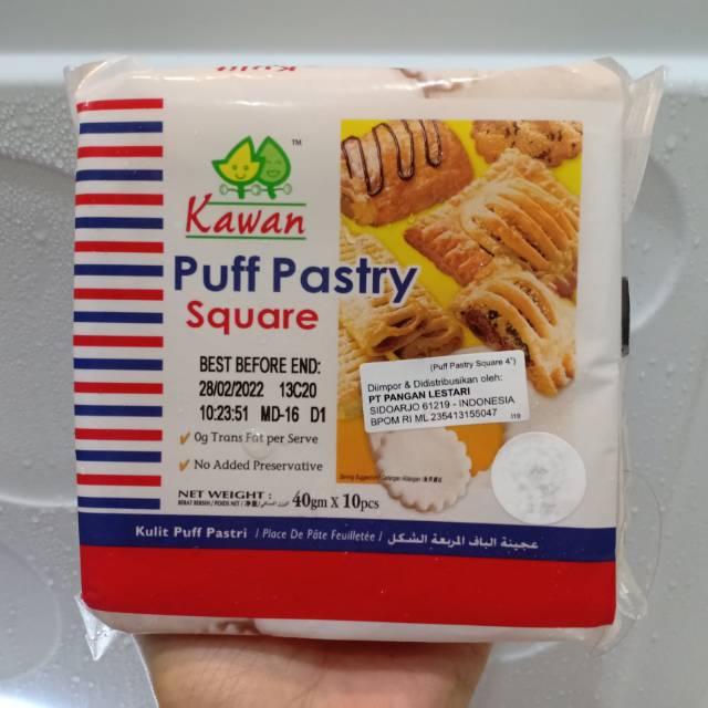 

Puff Pastry Square 400 gram,isi 10 lembar