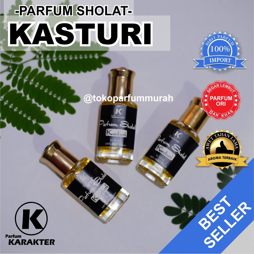 Parfum Sholat Kasturi |  Komposisi Murni Bibit Parfum Non Alkohol | Kemasan 10 ml | Bisa Cod | Terlaris