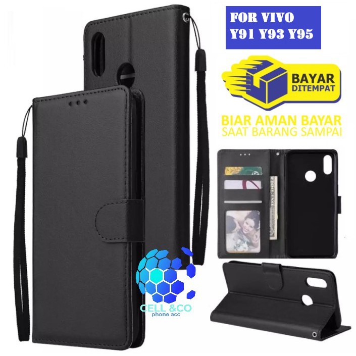 Flip cover VIVO Y91 Y93 Y95 Flip case buka tutup kesing hp casing flip case leather wallet