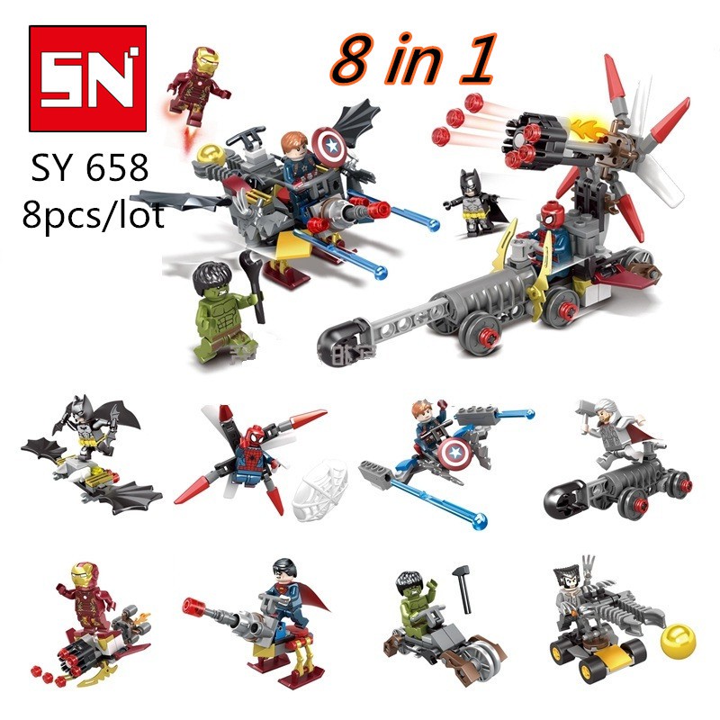 Brick Lego SY 658 Super Hero Mini Figure 8in1 Heroes Assemble
