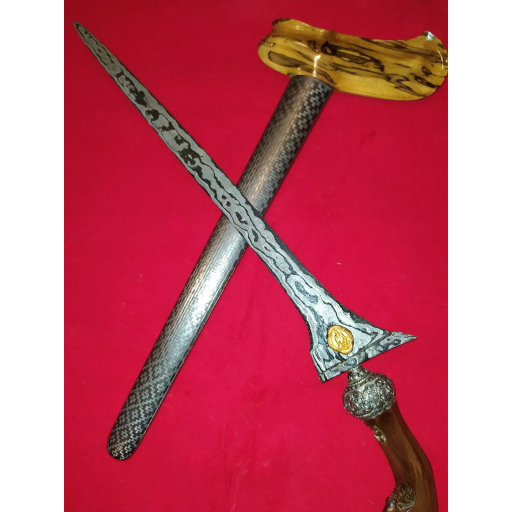 Keris Brojol Kinatah Ganesha  Kinatah bahan perak lapis emas
