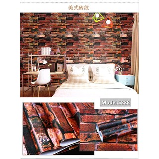 Promo Wallpaper sticker  dinding  murah motif  batu bata 