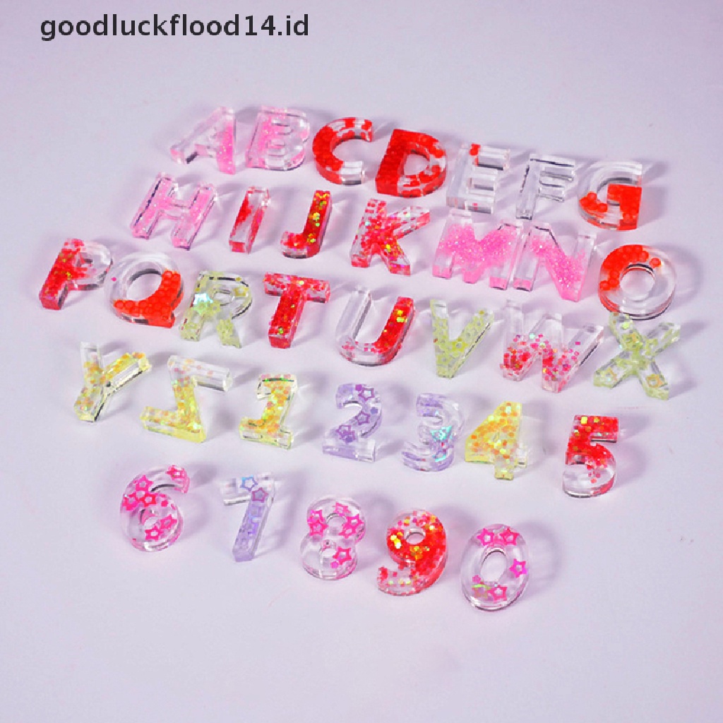 [OOID] Crystal Epoxy Resin Mold Alphabet Letter Number Pendant Casting Silicone Mould ID